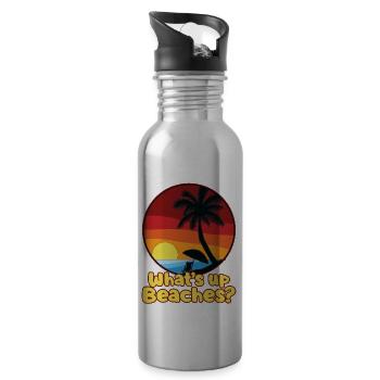 WHATS UP BEACHES - Trinkflasche mit integriertem Trinkhalm - Lightsilver - Rechts