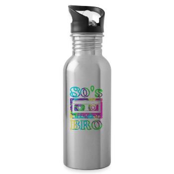 This Is My 80s Bro Costume 80's Party Cassette Tap - Water bottle with straw - silver - Right