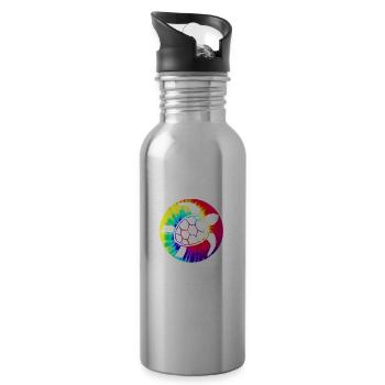 SKSKSK Und ich hoppla! Überspringen Sie einen Strohhalm Retten Sie die Schildkröten - Trinkflasche mit integriertem Trinkhalm - Lightsilver - Rechts