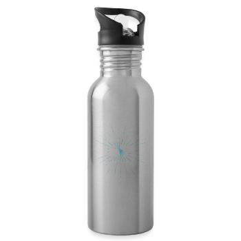 Friends not Food retro - Water bottle with straw - silver - Right