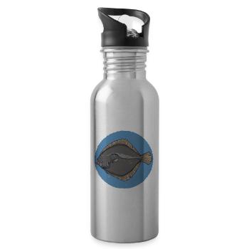 Flatfish flounder flounder surf surf fishing - Water bottle with straw - silver - Right