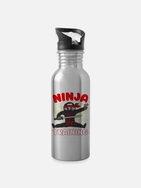 NINJA IN TRAINING - Water bottle with straw - silver