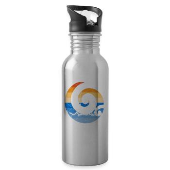 Tane Tribal Haka Maori Angelhaken - Trinkflasche mit integriertem Trinkhalm - Lightsilver - Rechts