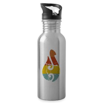 Maorische Sprache Tattoo Haka - Trinkflasche mit integriertem Trinkhalm - Lightsilver - Rechts
