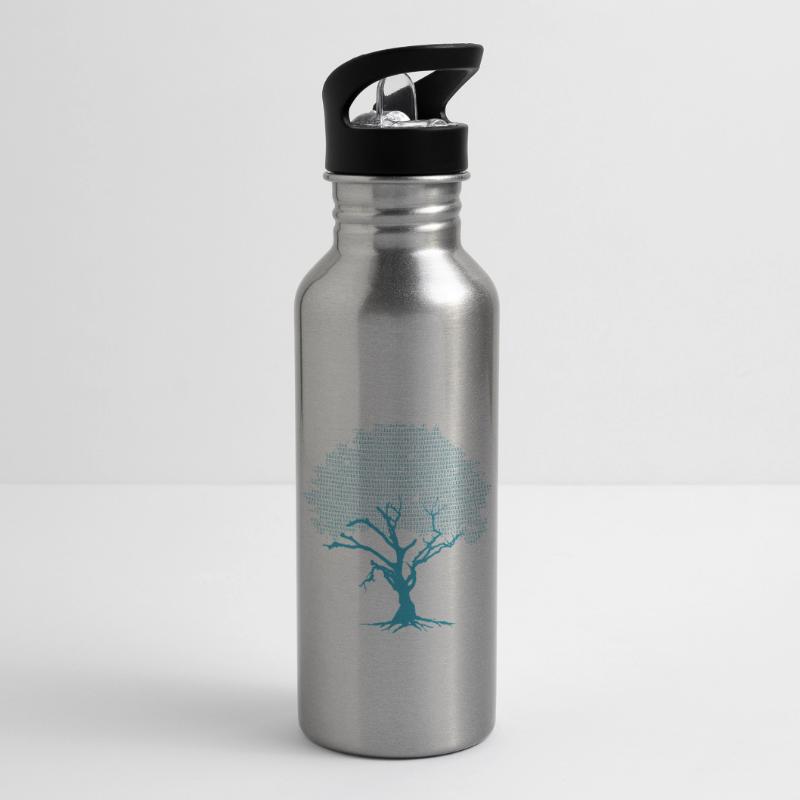 Binary Coding Tree Geschenk Design Idea Grafik Trinkflasche mit integriertem Trinkhalm