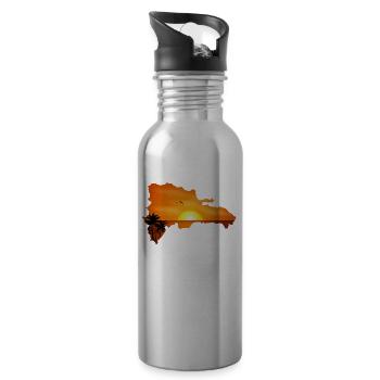 Dominican Republic vacationer Dom Rep Dominican - Water bottle with straw - silver - Right