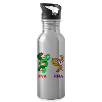 Rna strand and a dna strand - biology - Water bottle with straw - silver - Right