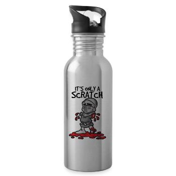 ITS ONLY A SCRATCH KNIGHT WITH FLESH WOUND HUMOR - Water bottle with straw - silver - Right