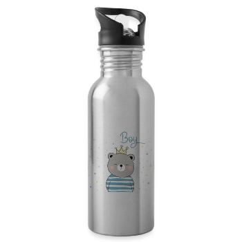 Geburtstagskind Kindergeburtstag Birthday Boy - Trinkflasche mit integriertem Trinkhalm - Lightsilver - Rechts