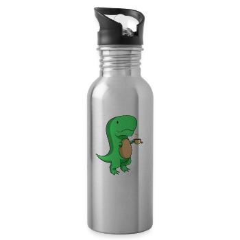 Tea Rex - Trex - Water bottle with straw - silver - Right