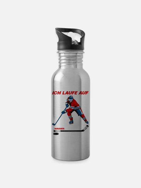 Fantastischen Eishockey Spieler - Eishockey - Trinkflasche mit integriertem Trinkhalm - Lightsilver