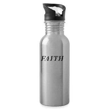 Christian clothing & faith - Water bottle with straw - silver - Right