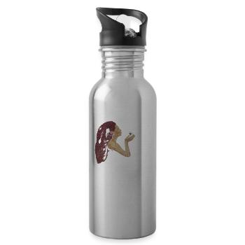 Pusteblume Damen Löwenzahn Blume Frau Mystisch - Trinkflasche mit integriertem Trinkhalm - Lightsilver - Rechts