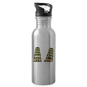 Pisa Party Party Person Geschenk - Trinkflasche mit integriertem Trinkhalm - Lightsilver - Rechts