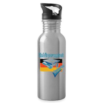 Integrationskurs Deutsch Einbürgerung Geschenk - Trinkflasche mit integriertem Trinkhalm - Lightsilver - Rechts