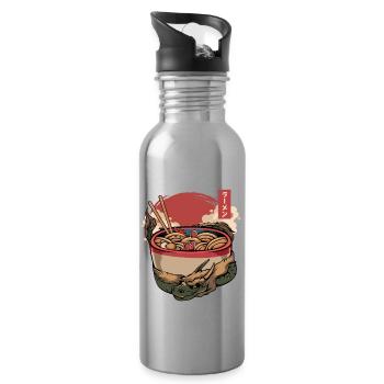 Ramen Drache Japanische Nudeln Kunst Japan Anime - Trinkflasche mit integriertem Trinkhalm - Lightsilver - Rechts