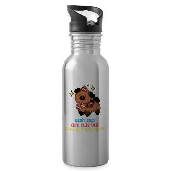 I Think I´ve Had Enough Beer Bier - Trinkflasche mit integriertem Trinkhalm - Lightsilver - Rechts