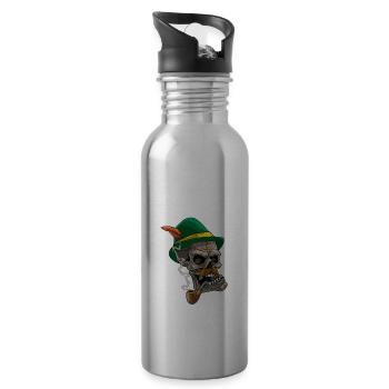 Schleich Di Bayrisch Dialekt Design mit Totenkopf - Trinkflasche mit integriertem Trinkhalm - Lightsilver - Rechts