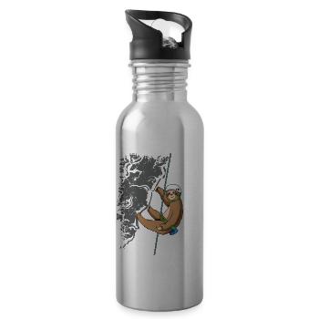 Funny Rock Climbing Shirt - Rock Climber Gift - Sl - Water bottle with straw - silver - Right