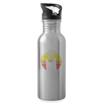 FCK NZS cadeau d'amant de chat de chats de chat - Gourde avec paille intégrée - argent clair - Droite