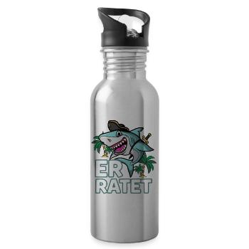 Hai Junggesellenabschied Heirat Hochzeit Bräutigam - Trinkflasche mit integriertem Trinkhalm - Lightsilver - Rechts