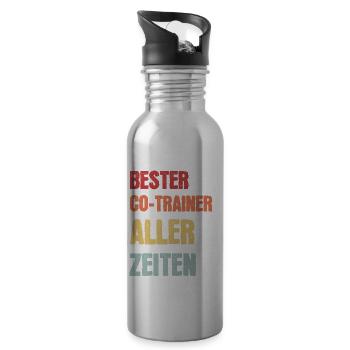Co-Trainer Fußball-Trainer Trainer Geschenk - Trinkflasche mit integriertem Trinkhalm - Lightsilver - Rechts