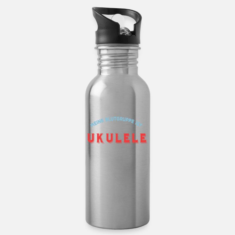 Blutgruppe Ukulele - Ukulele - Trinkflasche mit integriertem Trinkhalm - Lightsilver