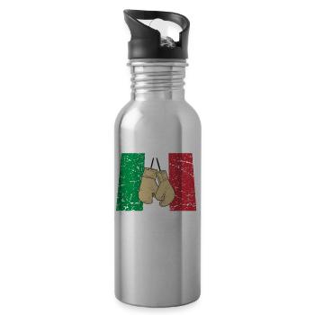 Italie Boxe Arts Martiaux Sport Kickboxing Italiens - Gourde avec paille intégrée - argent clair - Droite