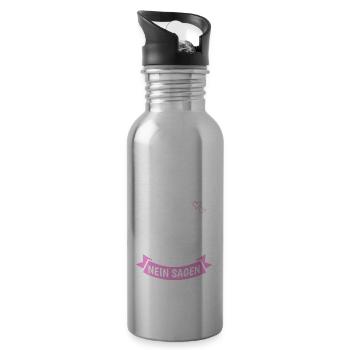 Ich Bin Die Oma Muss Nicht Nein Sagen - Trinkflasche mit integriertem Trinkhalm - Lightsilver - Rechts