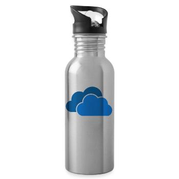 Il n'y a pas de cloud - c'est juste quelqu'un qui vous possède - Gourde avec paille intégrée - argent clair - Droite