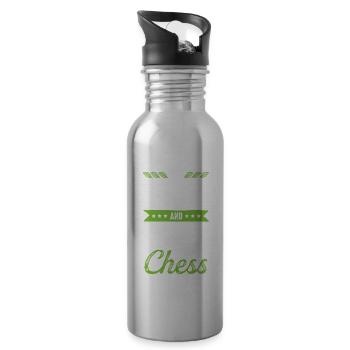 Keep Calm Chess Chess - Water bottle with straw - silver - Right