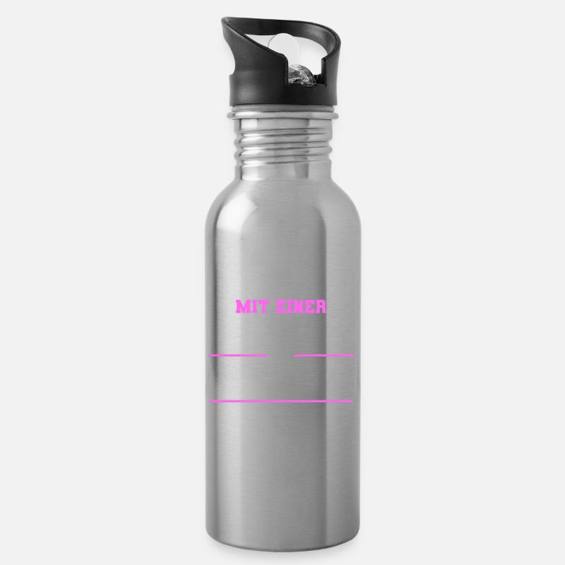 Eventmanagerin Eventmanager Managerin Geschenk - Trinkflasche mit integriertem Trinkhalm - Lightsilver