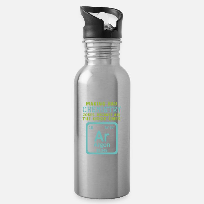 Symbole chimique de l'argon - professeur de chimie - Gourde avec paille intégrée - argent clair