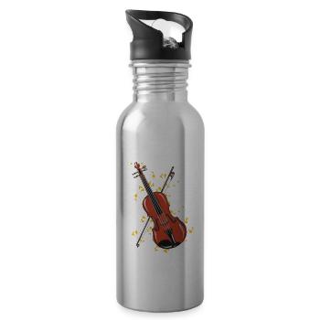 violon - Gourde avec paille intégrée - argent clair - Droite