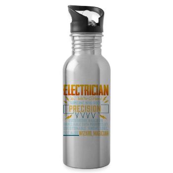 Génie électronique Ingénieur électricien Monteur de lignes - Gourde avec paille intégrée - argent clair - Droite