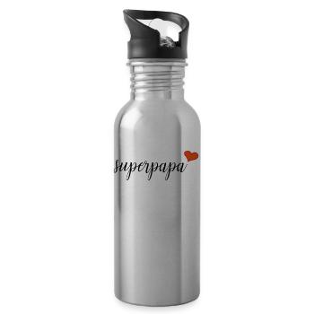 Super dad - Water bottle with straw - silver - Right