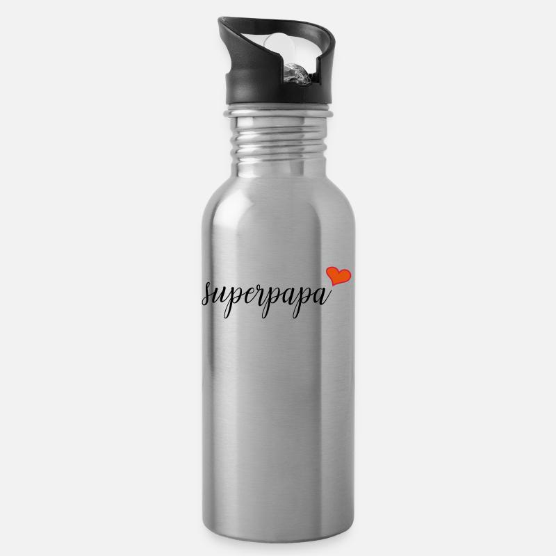 Super dad - Water bottle with straw - silver
