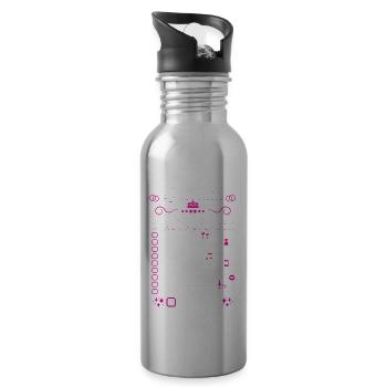 JGA Hochzeit Party Checkliste Braut Aufgaben - Trinkflasche mit integriertem Trinkhalm - Lightsilver - Rechts
