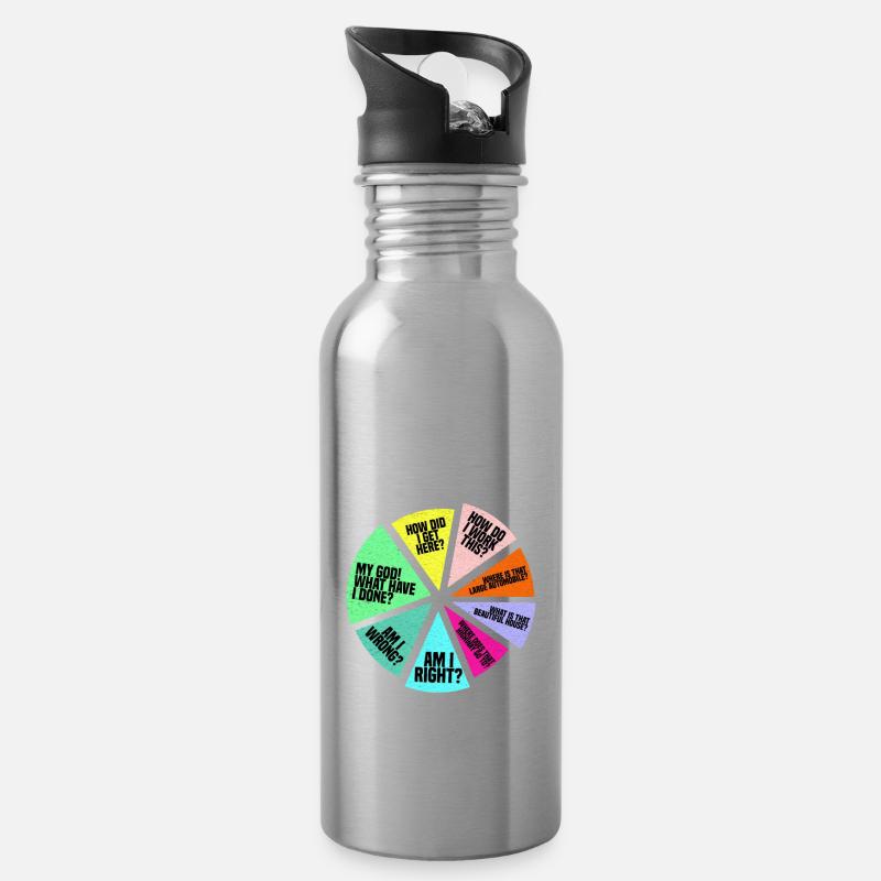 Sie können sich fragen: Persönliche Einführung Cha - Trinkflasche mit integriertem Trinkhalm - Lightsilver