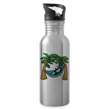 Vacances au hamac Penguin Chills - Gourde avec paille intégrée - argent clair - Droite