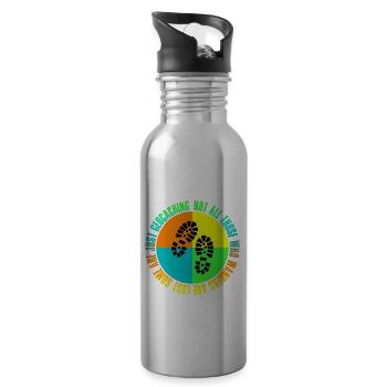 Schnitzeljagd mit Gps Geocaching Geschenk Freunde - Trinkflasche mit integriertem Trinkhalm - Lightsilver - Rechts