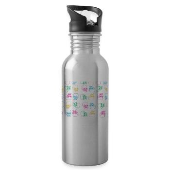 Let me be your afterhour skull design gift - Water bottle with straw - silver - Right