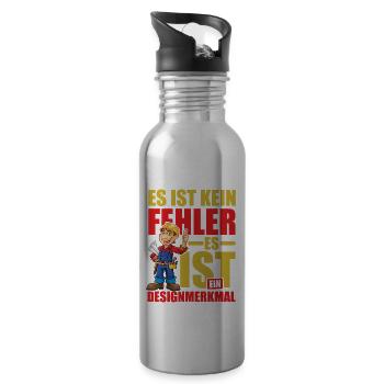 Es gibt keine Fehler es ist ein Designmerkmal - Trinkflasche mit integriertem Trinkhalm - Lightsilver - Rechts