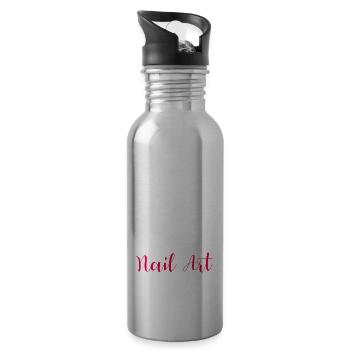 Nail art nail designer gift for nail salons - Water bottle with straw - silver - Right