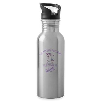Corona Baby - Kein Corona, kein Baby - Trinkflasche mit integriertem Trinkhalm - Lightsilver - Rechts