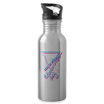 Sigil of Lucifer Aesthetic Goth Satanist Gift - Water bottle with straw - silver - Right