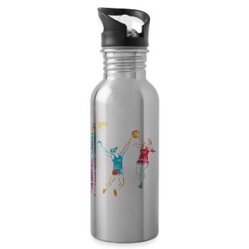Netzball - Trinkflasche mit integriertem Trinkhalm - Lightsilver - Rechts