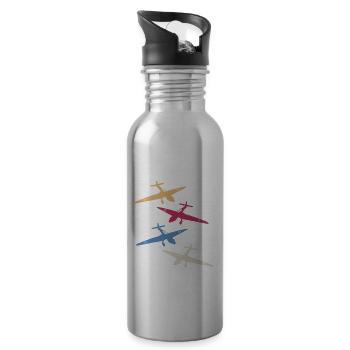 JU-87 STUKA deutsche Luftwaffe Pilot - Trinkflasche mit integriertem Trinkhalm - Lightsilver - Rechts