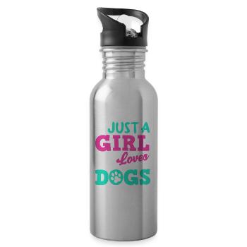 Dog owner, dog lover, dog lover - Water bottle with straw - silver - Right