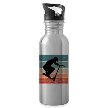 Scooter Roller Skater Tricks - Trinkflasche mit integriertem Trinkhalm - Lightsilver - Rechts